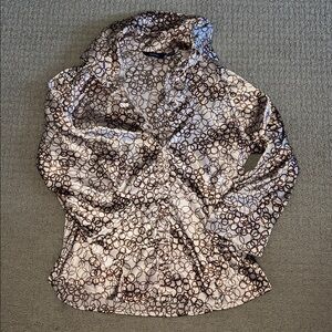 Satin Brown Patterned Blouse